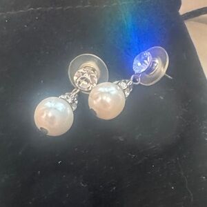 Classic Pearl Drop Earrings - White Pearls